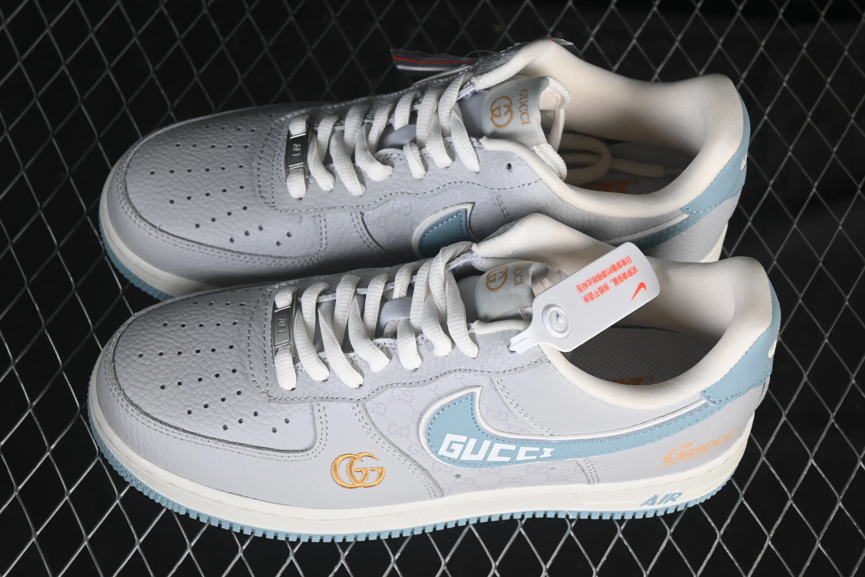 All categories Nk Air Force 1 Air Force series Nk Air Force 1 Low Air Force low-top Nike Air Force 1'07 Low Gucci joint gray blue Air Force 1 low-top casual sneakers YF9511-800